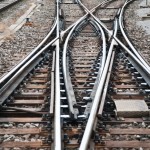 Train tracks in switching yard